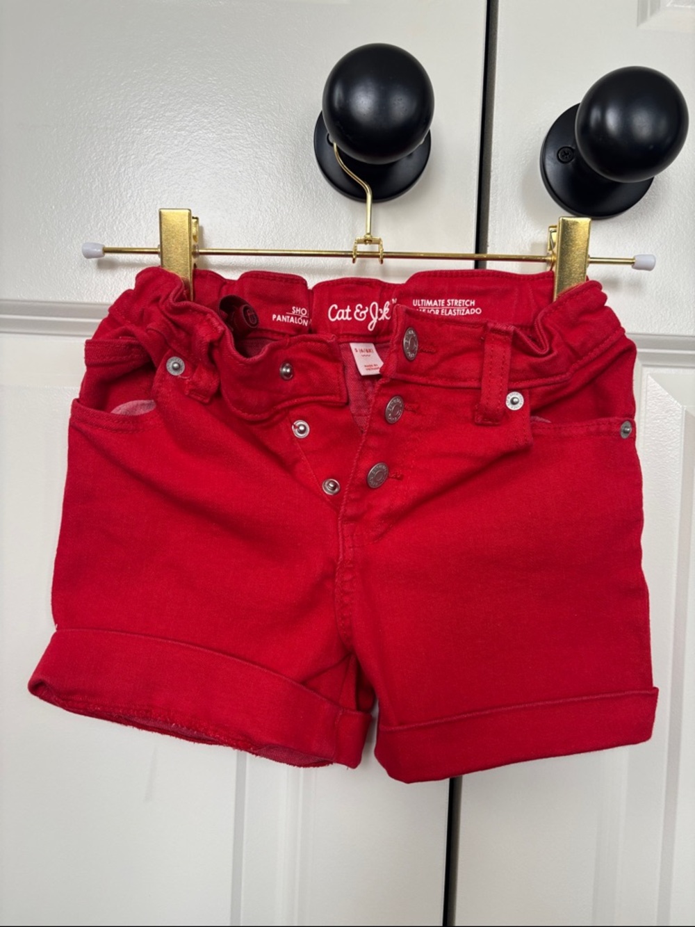 Cat & Jack Bright Red High-Waist Girls' Shorts